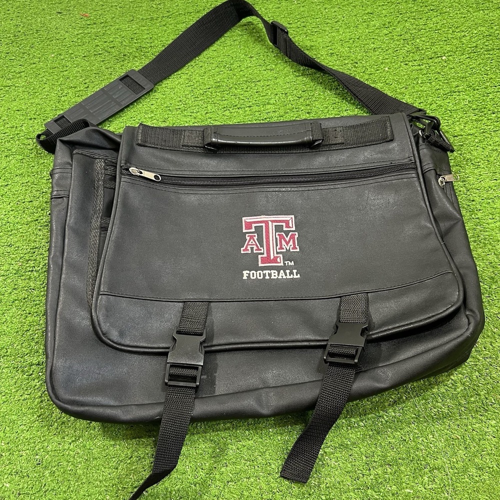 Texas A&M Team Issue Laptop Bag Aggie Football Coach Messenger Leath Sling Logo